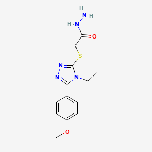 2-{[4-ethyl-5-(4-methoxyphenyl)-4H-1,2,4-triazol-3-yl]sulfanyl}acetohydrazide