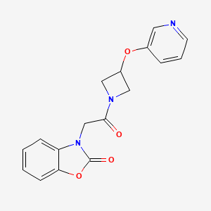 molecular formula C17H15N3O4 B3002582 3-(2-oxo-2-(3-(pyridin-3-yloxy)azetidin-1-yl)ethyl)benzo[d]oxazol-2(3H)-one CAS No. 1904046-74-7
