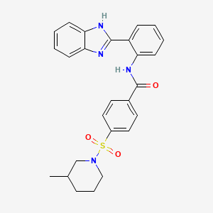 molecular formula C26H26N4O3S B3002585 N-(2-(1H-benzo[d]imidazol-2-yl)phenyl)-4-((3-methylpiperidin-1-yl)sulfonyl)benzamide CAS No. 683762-58-5