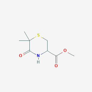molecular formula C8H13NO3S B3002596 6,6-二甲基-5-氧代-3-硫代吗啉甲酸甲酯 CAS No. 153893-73-3