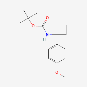 molecular formula C16H23NO3 B3002600 叔丁基 N-[1-(4-甲氧苯基)环丁基]氨基甲酸酯 CAS No. 1332765-86-2