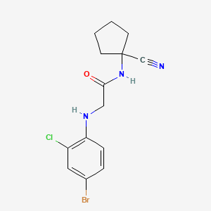 molecular formula C14H15BrClN3O B3002605 2-[(4-bromo-2-chlorophenyl)amino]-N-(1-cyanocyclopentyl)acetamide CAS No. 1197695-15-0
