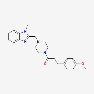 3-(4-methoxyphenyl)-1-(4-((1-methyl-1H-benzo[d]imidazol-2-yl)methyl)piperazin-1-yl)propan-1-one