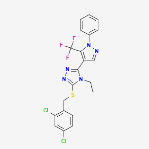 3-[(2,4-Dichlorophenyl)methylsulfanyl]-4-ethyl-5-[1-phenyl-5-(trifluoromethyl)pyrazol-4-yl]-1,2,4-triazole