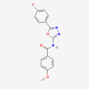 molecular formula C16H12FN3O3 B3002632 N-(5-(4-fluorophenyl)-1,3,4-oxadiazol-2-yl)-4-methoxybenzamide CAS No. 865285-37-6