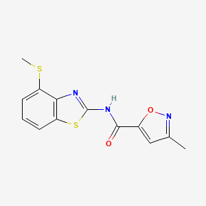 molecular formula C13H11N3O2S2 B3002634 3-methyl-N-(4-(methylthio)benzo[d]thiazol-2-yl)isoxazole-5-carboxamide CAS No. 946205-44-3