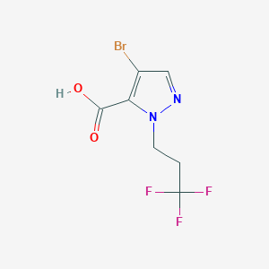 molecular formula C7H6BrF3N2O2 B3002638 4-溴-1-(3,3,3-三氟丙基)-1H-吡唑-5-甲酸 CAS No. 1856080-63-1