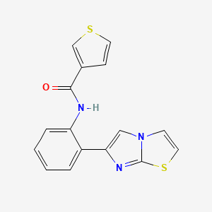 molecular formula C16H11N3OS2 B3002639 N-(2-(imidazo[2,1-b]thiazol-6-yl)phenyl)thiophene-3-carboxamide CAS No. 1706001-75-3