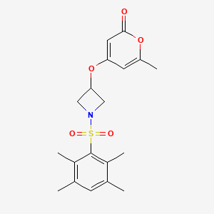 6-methyl-4-((1-((2,3,5,6-tetramethylphenyl)sulfonyl)azetidin-3-yl)oxy)-2H-pyran-2-one