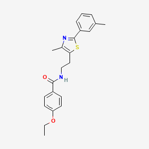 molecular formula C22H24N2O2S B3002644 4-ethoxy-N-{2-[4-methyl-2-(3-methylphenyl)-1,3-thiazol-5-yl]ethyl}benzamide CAS No. 893996-53-7