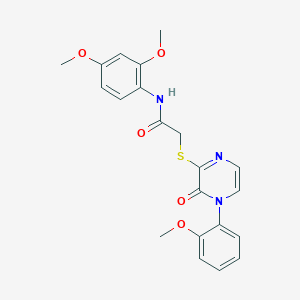 molecular formula C21H21N3O5S B3002645 N-(2,4-dimethoxyphenyl)-2-((4-(2-methoxyphenyl)-3-oxo-3,4-dihydropyrazin-2-yl)thio)acetamide CAS No. 900007-05-8