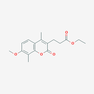 molecular formula C17H20O5 B3002649 Ethyl 3-(7-methoxy-4,8-dimethyl-2-oxochromen-3-yl)propanoate CAS No. 858746-28-8