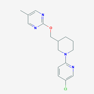 molecular formula C16H19ClN4O B3002650 2-[[1-(5-Chloropyridin-2-yl)piperidin-3-yl]methoxy]-5-methylpyrimidine CAS No. 2379953-28-1