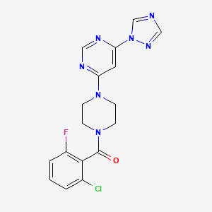 (4-(6-(1H-1,2,4-triazol-1-yl)pyrimidin-4-yl)piperazin-1-yl)(2-chloro-6-fluorophenyl)methanone