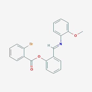 molecular formula C21H16BrNO3 B3002664 [2-[(2-甲氧基苯基)亚氨基甲基]苯基] 2-溴苯甲酸酯 CAS No. 325700-29-6