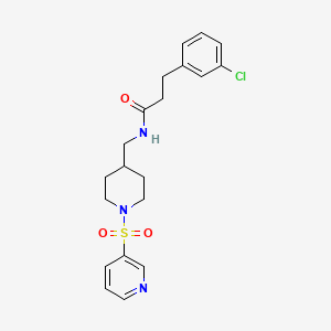 molecular formula C20H24ClN3O3S B3002671 3-(3-chlorophenyl)-N-((1-(pyridin-3-ylsulfonyl)piperidin-4-yl)methyl)propanamide CAS No. 2034408-23-4