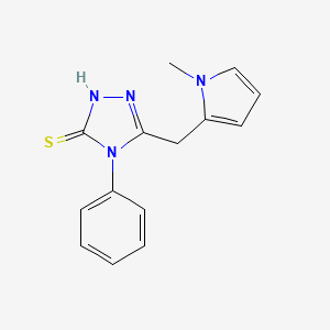 molecular formula C14H14N4S B3002672 3-[(1-甲基吡咯-2-基)甲基]-4-苯基-1H-1,2,4-三唑-5-硫酮 CAS No. 682745-47-7