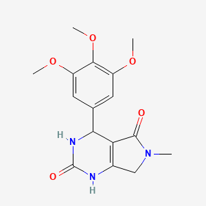 molecular formula C16H19N3O5 B3002683 6-methyl-4-(3,4,5-trimethoxyphenyl)-3,4,6,7-tetrahydro-1H-pyrrolo[3,4-d]pyrimidine-2,5-dione CAS No. 874594-32-8