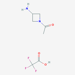 molecular formula C7H11F3N2O3 B3002685 1-(3-氨基氮杂环丁-1-基)乙烷-1-酮，三氟乙酸 CAS No. 1449278-64-1