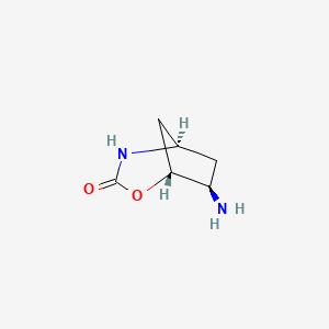 molecular formula C6H10N2O2 B3002689 (1R,5R,7R)-7-Amino-2-oxa-4-azabicyclo[3.2.1]octan-3-one CAS No. 2413847-80-8