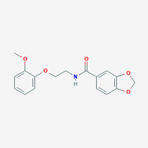 molecular formula C17H17NO5 B300269 N-[2-(2-methoxyphenoxy)ethyl]-1,3-benzodioxole-5-carboxamide 