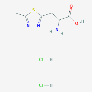 molecular formula C6H11Cl2N3O2S B3002692 2-Amino-3-(5-methyl-1,3,4-thiadiazol-2-yl)propanoic acid dihydrochloride CAS No. 2225137-25-5