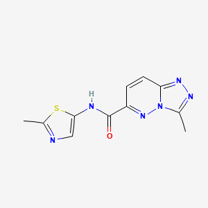 molecular formula C11H10N6OS B3002693 3-Methyl-N-(2-methyl-1,3-thiazol-5-yl)-[1,2,4]triazolo[4,3-b]pyridazine-6-carboxamide CAS No. 2415492-34-9