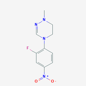 molecular formula C10H11FN4O2 B3002695 4-(2-Fluoro-4-nitrophenyl)-1-methyl-1,4,5,6-tetrahydro-1,2,4-triazine CAS No. 1334167-66-6