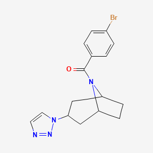 molecular formula C16H17BrN4O B3002696 8-(4-溴苯甲酰基)-3-(1H-1,2,3-三唑-1-基)-8-氮杂双环[3.2.1]辛烷 CAS No. 2195941-29-6