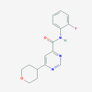 N-(2-Fluorophenyl)-6-(oxan-4-yl)pyrimidine-4-carboxamide