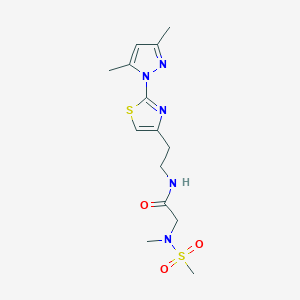 N-(2-(2-(3,5-dimethyl-1H-pyrazol-1-yl)thiazol-4-yl)ethyl)-2-(N-methylmethylsulfonamido)acetamide