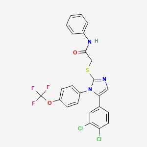 2-((5-(3,4-dichlorophenyl)-1-(4-(trifluoromethoxy)phenyl)-1H-imidazol-2-yl)thio)-N-phenylacetamide