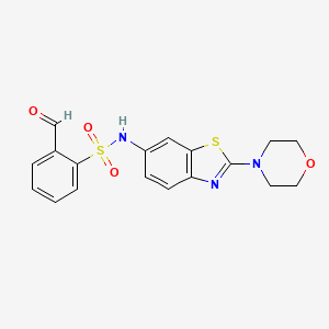 2-formyl-N-(2-morpholin-4-yl-1,3-benzothiazol-6-yl)benzenesulfonamide