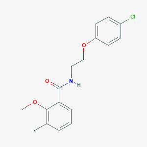 molecular formula C17H18ClNO3 B300271 N-[2-(4-chlorophenoxy)ethyl]-2-methoxy-3-methylbenzamide 