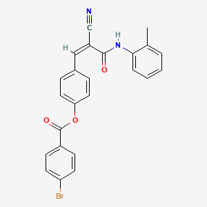 molecular formula C24H17BrN2O3 B3002711 [4-[(Z)-2-Cyano-3-(2-methylanilino)-3-oxoprop-1-enyl]phenyl] 4-bromobenzoate CAS No. 358379-05-2