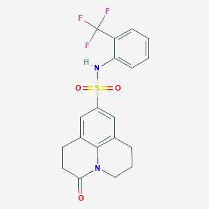 3-oxo-N-(2-(trifluoromethyl)phenyl)-1,2,3,5,6,7-hexahydropyrido[3,2,1-ij]quinoline-9-sulfonamide