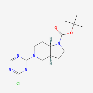 Tert-butyl (3aR,7aS)-5-(4-chloro-1,3,5-triazin-2-yl)-3,3a,4,6,7,7a-hexahydro-2H-pyrrolo[3,2-c]pyridine-1-carboxylate