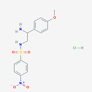 molecular formula C15H18ClN3O5S B3002730 N-[2-amino-2-(4-methoxyphenyl)ethyl]-4-nitrobenzene-1-sulfonamide hydrochloride CAS No. 1798743-32-4