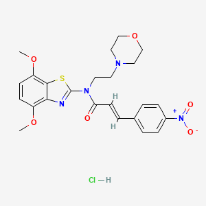 molecular formula C24H27ClN4O6S B3002735 (E)-N-(4,7-dimethoxybenzo[d]thiazol-2-yl)-N-(2-morpholinoethyl)-3-(4-nitrophenyl)acrylamide hydrochloride CAS No. 1217228-16-4
