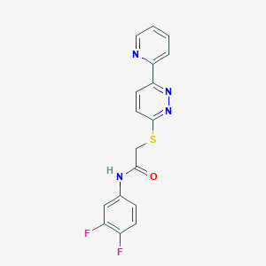 molecular formula C17H12F2N4OS B3002746 N-(3,4-difluorophenyl)-2-((6-(pyridin-2-yl)pyridazin-3-yl)thio)acetamide CAS No. 892439-76-8