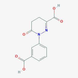 molecular formula C12H10N2O5 B3002748 1-(3-Carboxyphenyl)-6-oxo-1,4,5,6-tetrahydropyridazine-3-carboxylic acid CAS No. 2219371-76-1