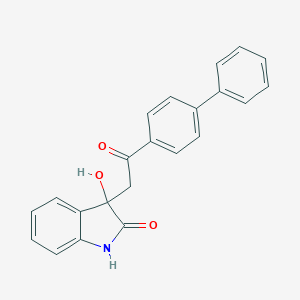 molecular formula C22H17NO3 B300275 3-(2-[1,1'-biphenyl]-4-yl-2-oxoethyl)-3-hydroxy-1,3-dihydro-2H-indol-2-one 