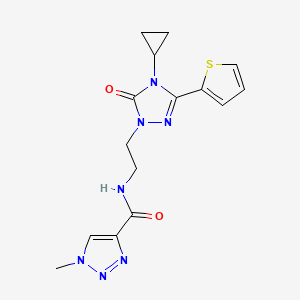 N-[2-(4-Cyclopropyl-5-oxo-3-thiophen-2-yl-1,2,4-triazol-1-yl)ethyl]-1-methyltriazole-4-carboxamide