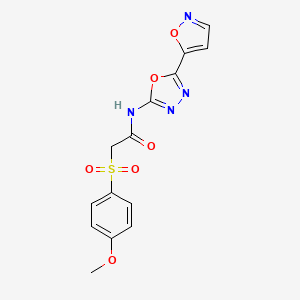 N-(5-(isoxazol-5-yl)-1,3,4-oxadiazol-2-yl)-2-((4-methoxyphenyl)sulfonyl)acetamide