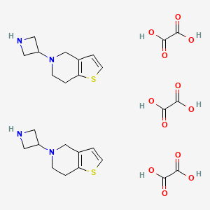 molecular formula C26H34N4O12S2 B3002759 5-(Azetidin-3-yl)-6,7-dihydro-4H-thieno[3,2-c]pyridine;oxalic acid CAS No. 1949815-93-3