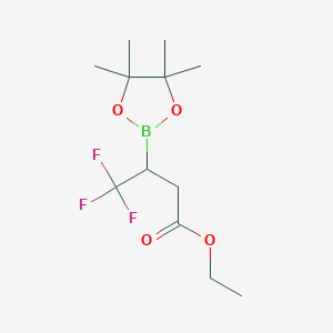 molecular formula C12H20BF3O4 B3002776 4,4,4-三氟-3-(4,4,5,5-四甲基-1,3,2-二氧杂硼烷-2-基)丁酸乙酯 CAS No. 1927937-85-6