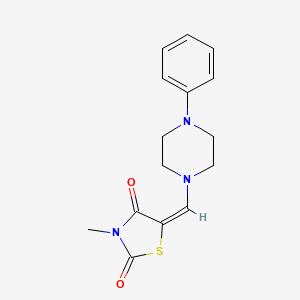 molecular formula C15H17N3O2S B3002780 (5E)-3-methyl-5-[(4-phenylpiperazin-1-yl)methylidene]-1,3-thiazolidine-2,4-dione CAS No. 685108-34-3