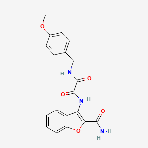molecular formula C19H17N3O5 B3002784 N1-(2-carbamoylbenzofuran-3-yl)-N2-(4-methoxybenzyl)oxalamide CAS No. 920359-85-9