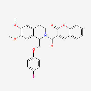 3-[1-[(4-fluorophenoxy)methyl]-6,7-dimethoxy-3,4-dihydro-1H-isoquinoline-2-carbonyl]chromen-2-one