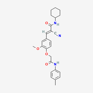 molecular formula C26H29N3O4 B3002786 (E)-2-cyano-N-cyclohexyl-3-[3-methoxy-4-[2-(4-methylanilino)-2-oxoethoxy]phenyl]prop-2-enamide CAS No. 561003-56-3